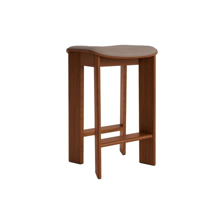 Tabouret haut Chisel 30 Low / H 65 cm - Rembourrage cuir - Hay