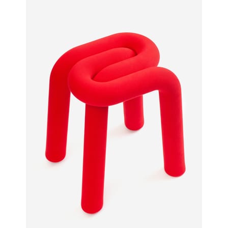 Tabouret rembourré Bold tissu rouge - Moustache