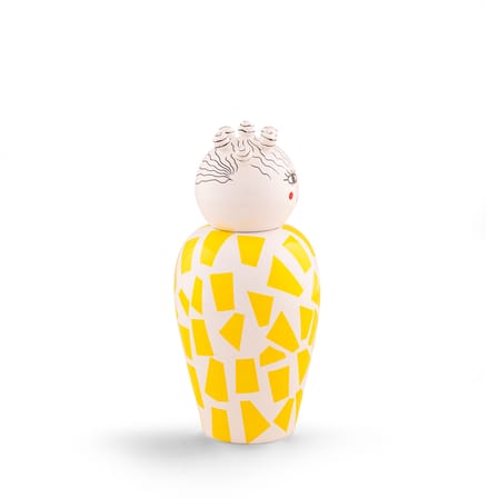 Vase Canopie Rosio céramique jaune / Avec couvercle - Seletti