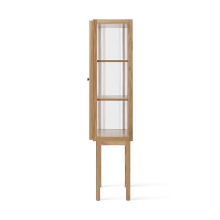 Vaisselier Curiosity Tall bois naturel / L 70,5 x H 168 cm - Verre cannelé - Audo Copenhagen