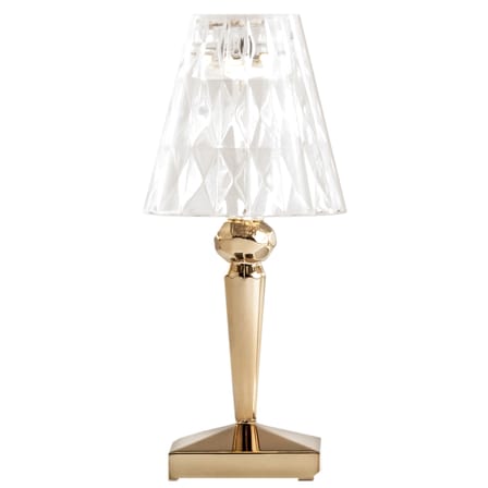 Battery LED Wireless rechargeable outdoor lamp plastic material gold Wireless - USB - Metallised - Kartell