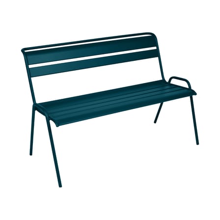 Banc avec dossier Monceau métal bleu / 2 à 3 places - L 116 cm - Fermob