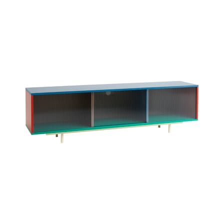 Buffet bas Colour Cabinet Floor / Large - L 180 x H 51 cm / Portes verre strié - Hay