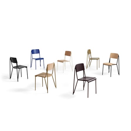 Chaise empilable Petit standard bois bleu - Hay