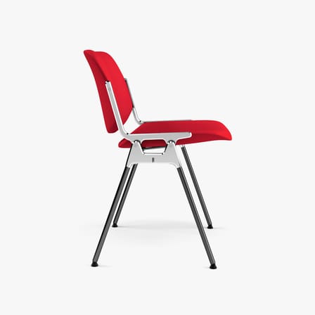 Chaise rembourrée DSC 106 tissu rouge / Giancarlo Piretti, 1965 - ANONIMA CASTELLI