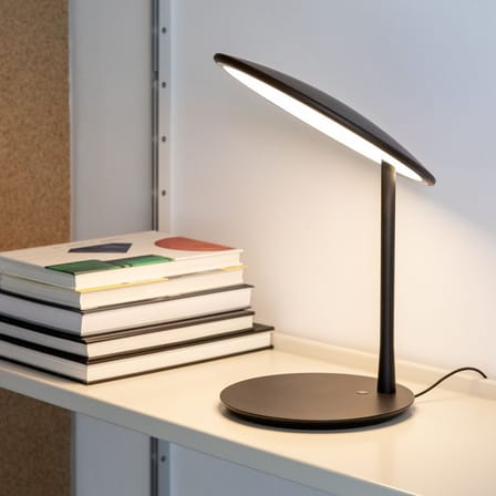 Lampe de table Disc LED métal noir / Orientable - NINE
