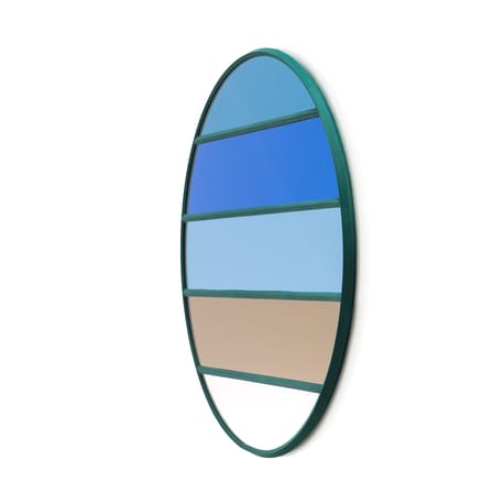 Miroir mural Vitrail verre multicolore vert / Ø 50 cm - Inga Sempé, 2018 - Magis