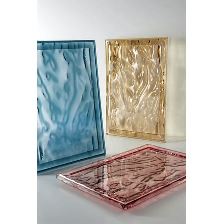 Plateau Dune Large plastique bleu / 55 x 38 cm - PMMA - Kartell