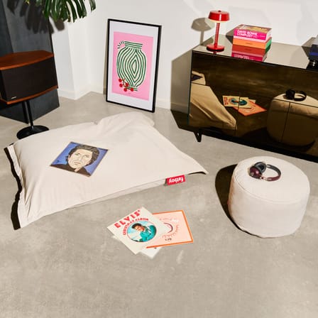 Pouf Original Slim Cord tissu bleu / 100% recyclé - Velours côtelé - Fatboy