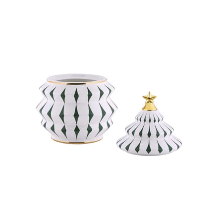 Scatola per biscotti Delight ceramica verde / Decorato a mano - Ø 19 x H 28 cm - Alessi