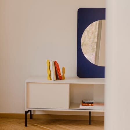 Specchio murale Aku legno blu / L 70 x H 90 cm - NOO.MA