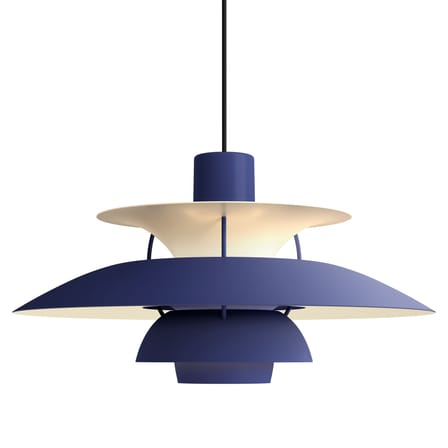 Suspension PH 5 métal bleu / Ø 50 cm - Poul Henningsen, 1959 - Louis Poulsen