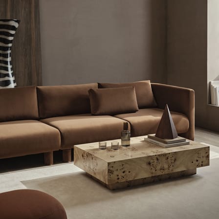 Table basse Burl bois beige / 117 x 70 x H 30 cm - Broussin certifié FSC / Seconde vie - Ferm Living