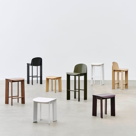 Tabouret haut Chisel 30 Low bois blanc / H 65 cm - Hay