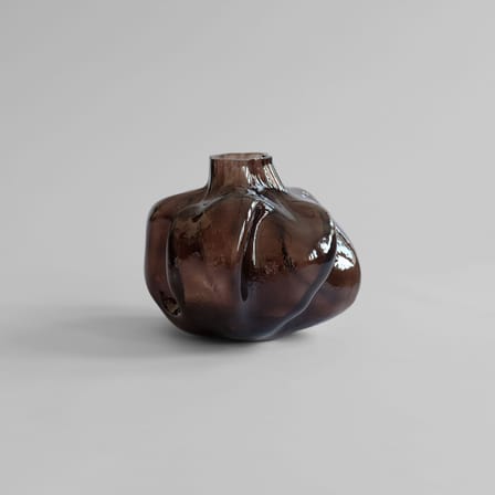 Vase Wabi Medio verre marron / Ø 32,5 x H 28 cm - 101 COPENHAGEN