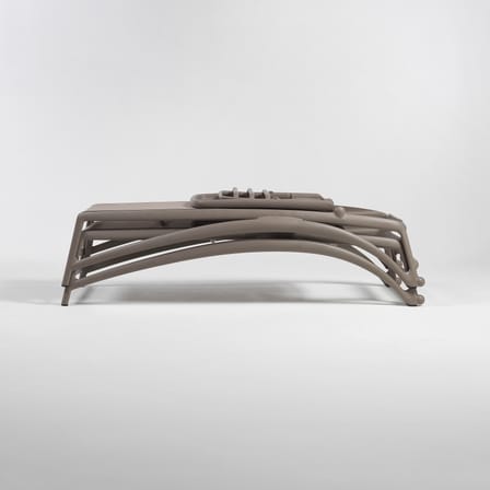 Schrägstellbarer, stapelbarer Liegestuhl Atlantico corian beige - NARDI
