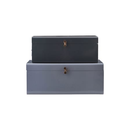 Metal Box metal blue grey Set of 2 - 60 x 36 cm - House Doctor