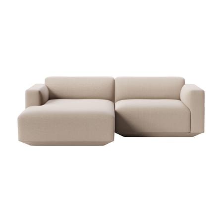 Canapé d'angle Develius C tissu beige / 3 places - L 220 cm / Dormeuse gauche - &tradition