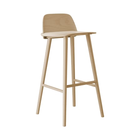 Chaise de bar Nerd bois naturel / H 75 cm - Muuto