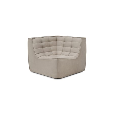 Canapé modulable N701 tissu beige / Module d'angle carré 90° - Coton recyclé - Ethnicraft