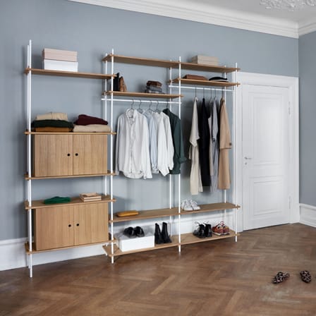 Dressing Shelving System – s.200.3.C bois marron / L 239 x H 200 x Prof. 35 cm - MOEBE
