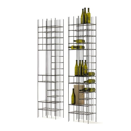 Etagère à vin Metrica C Wine marron métal / 34 bouteilles - L 45 x P 25 x H 190 cm - Mogg