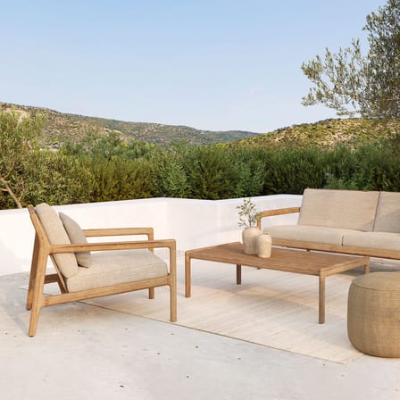 Fauteuil rembourré Jack Outdoor tissu bois beige / Teck - Ethnicraft