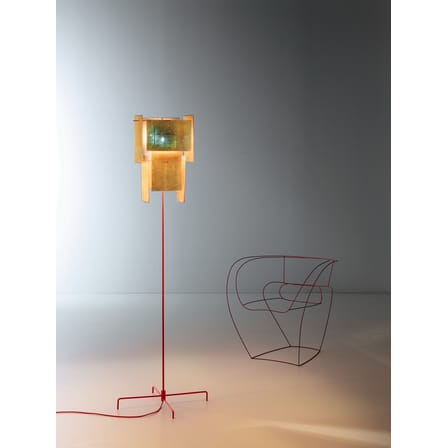 Lampadaire 24 Karat Blau plastique or métal / Feuille d'or - Ingo Maurer
