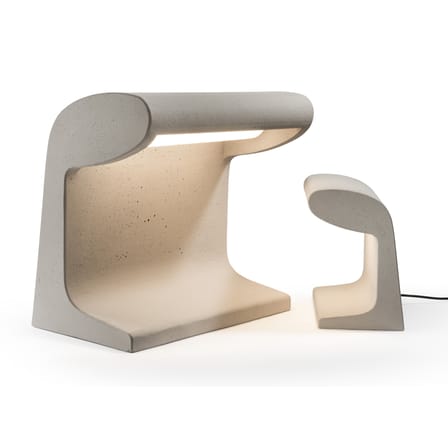 Lampe d'extérieur Béton Petite LED pierre gris / Le Corbusier 1952 / H 31 cm - Nemo