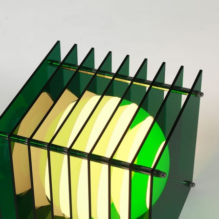 Lampe de table Lop Small Square plastique vert / Lauréat Archiproducts Design Award - BANG