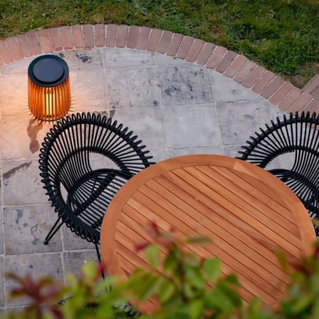 Lampe solaire d'extérieur Maya Small bois naturel / Ø 27 x H 34 cm - Teck recyclé - Vincent Sheppard