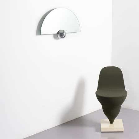 Miroir mural Sphera Half Moon métal argent / L 60 x H 37 cm - Moustache