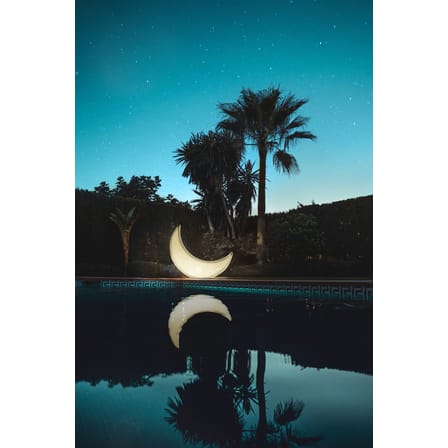 My Moon Outdoor floor lamp plastic material white / Luminous rocking chair - L 152 cm / Indoor-outdoor - Seletti