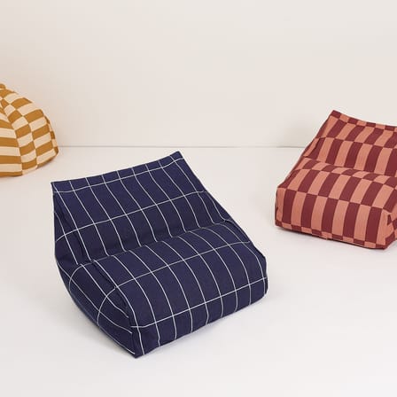 Pouf enfant Vibes tissu bleu - NOBODINOZ