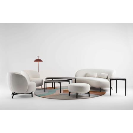 Pouf Lunam tissu blanc / Ø 63 cm - Tissu bouclé - Kartell