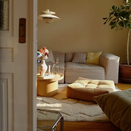 Sitzkissen More textil beige / 70 x 70 cm - Handgefertigt in Europa - KARUP