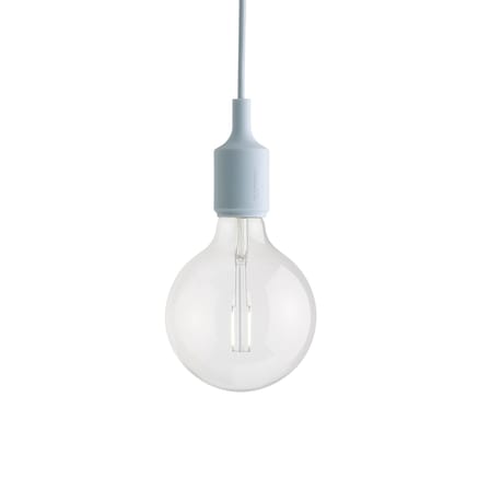 Suspension E27 plastique bleu / Silicone - Ampoule incluse - Muuto