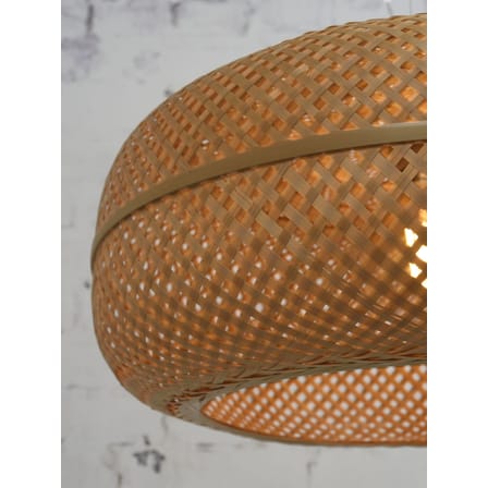 Suspension Palawan fibre végétale beige bois naturel / Bambou - Ø 60 cm - GOOD&MOJO