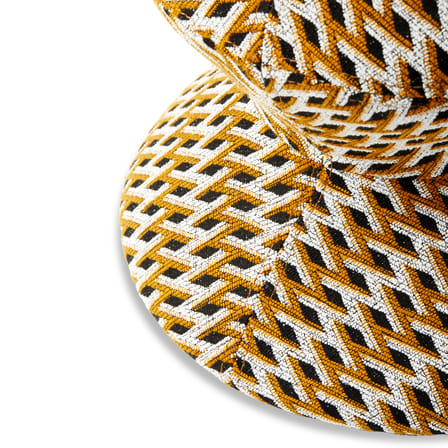 Tabouret rembourré Zig Zag Soft tissu jaune - Pols Potten