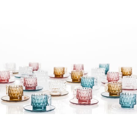 Tasse à café Jellies Family plastique rose / Set tasse + soucoupe - Kartell