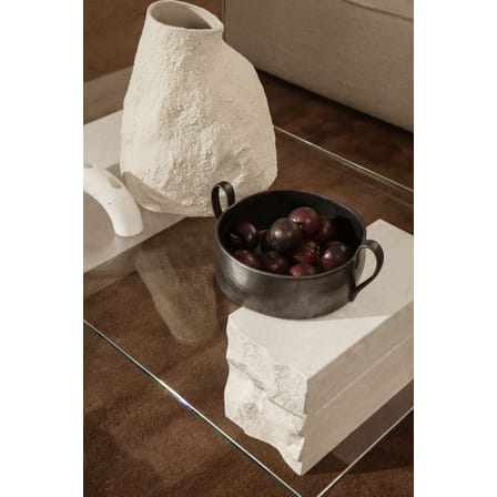 Tavolino Mineral vetro pietra bianco trasparente / 120 x 70 cm - Marmo & vetro - Ferm Living