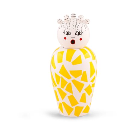 Vase Canopie Rosio céramique jaune / Avec couvercle - Seletti
