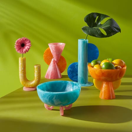Vase Mustique Cylinder bleu / Acrylique - Jonathan Adler
