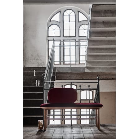Banc rembourré Eustache tissu bois rouge / L 120 cm - Velours - Hartô
