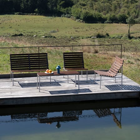 Banc Traverse Lounge bois marron / L 126 cm - Hay