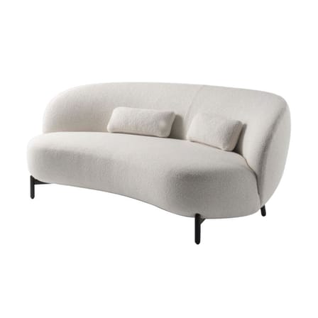 Canapé droit Lunam tissu blanc / 200 cm - Tissu bouclé - Kartell
