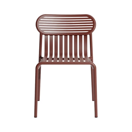 Chaise empilable Week-end métal rouge / Aluminium - Petite Friture