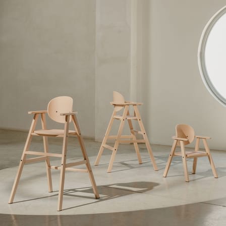Chaise haute évolutive Growing Green bois naturel / 3 positions : de 6 mois à 6 ans - NOBODINOZ