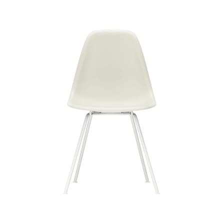 Chaise RE DSX - Eames Plastic Side Chair plastique gris / (1950) - Pieds blancs / Recyclé - Vitra