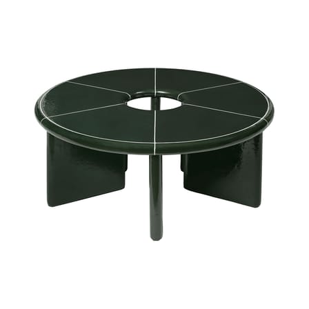 Couchtisch Deya stein grün / Ø 80 x H 32 cm - Emaillierter Beton - Ferm Living